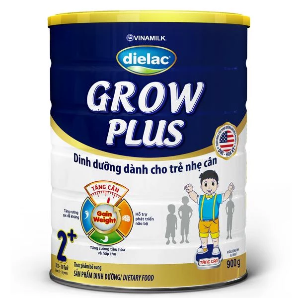 Sữa Bột Dielac Grow Plus 2+ (Màu Xanh) - Hộp 900g