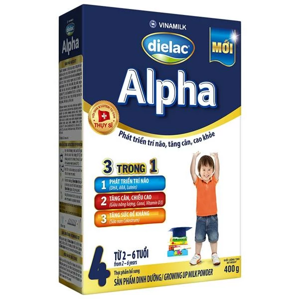 Sữa bột Dielac Alpha 4 - Hộp giấy 400g