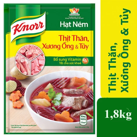 Hạt nêm Knorr thịt thăn, xương ống và tủy gói 1.8kg