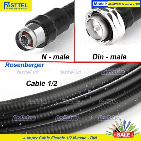 Jumper Cable Flexble 1/2 N-male - DIN 7/16