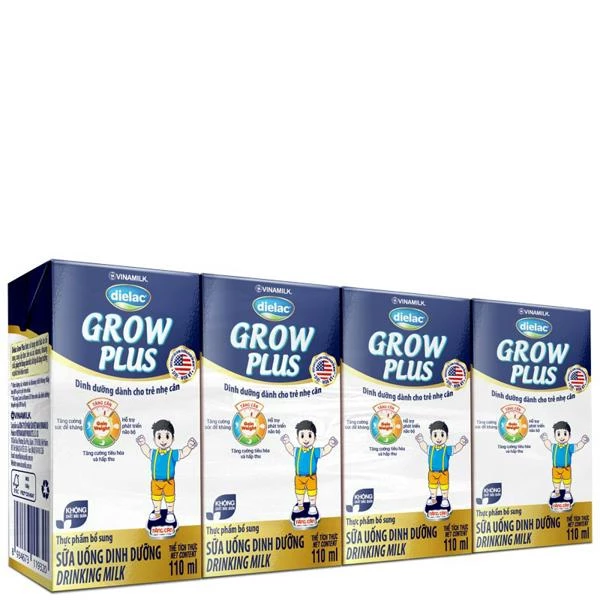 Sữa Uống Dinh Dưỡng Dielac Grow Plus (Xanh) - Lốc 4 Hộp x 110ml