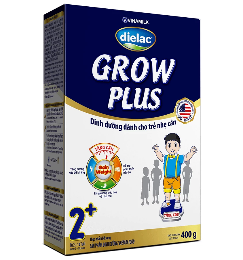 Sữa Bột Dielac Grow Plus 2+ (Màu Xanh) - Hộp 400g