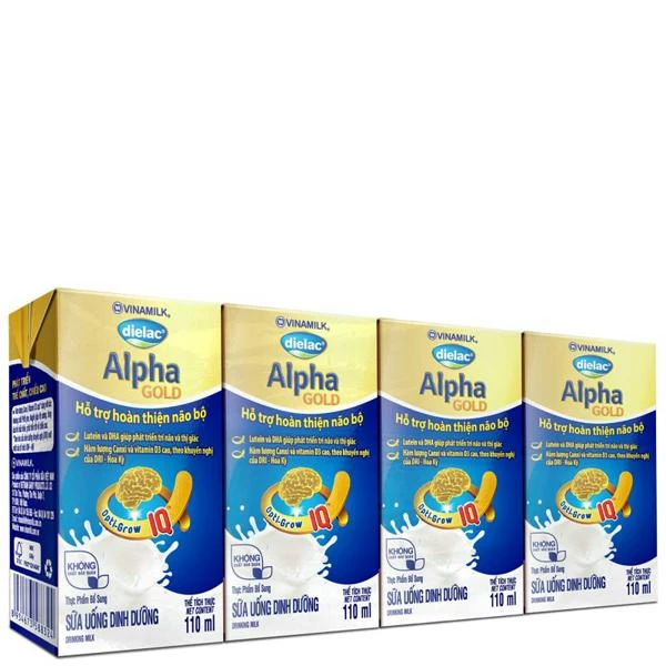Sữa Uống Dinh Dưỡng Dielac Alpha Gold - Lốc 4 Hộp x 110ml