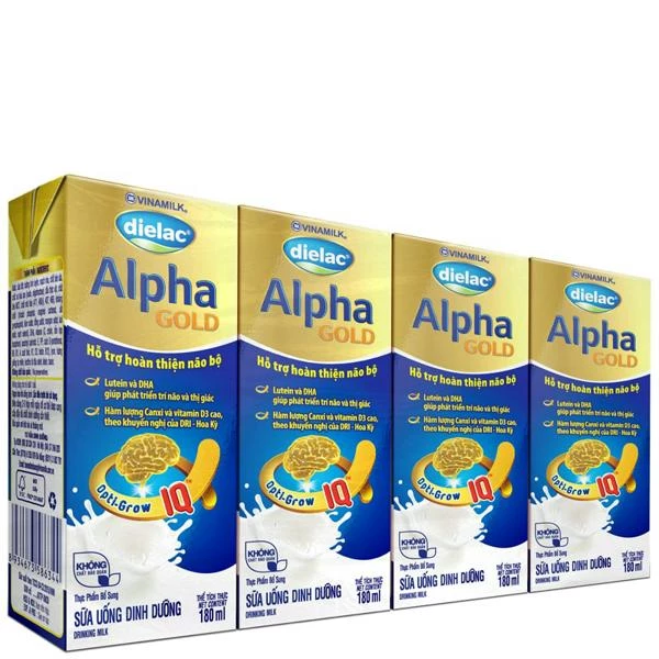 Sữa Uống Dinh Dưỡng Dielac Alpha Gold - Lốc 4 Hộp x 180ml