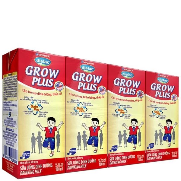 Sữa Uống Dinh Dưỡng Dielac Grow Plus - Lốc 4 Hộp x 180ml
