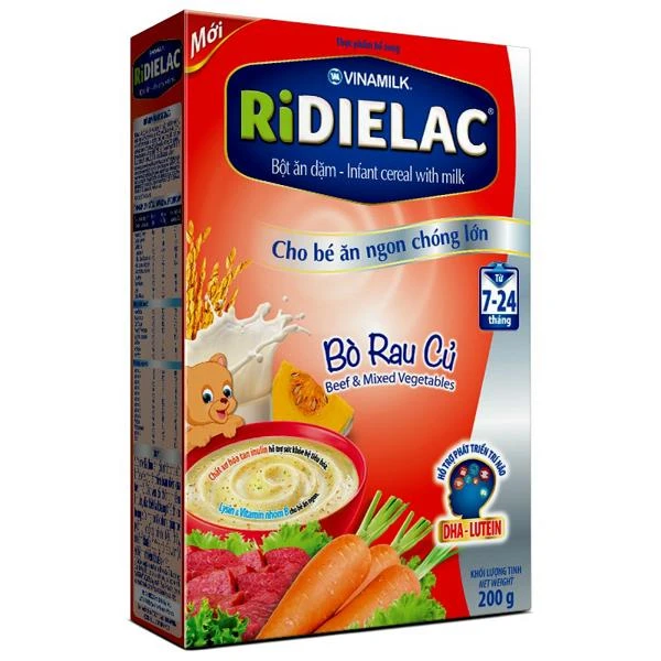 Bột ăn dặm RiDielac Bò Rau Củ - Hộp 200g