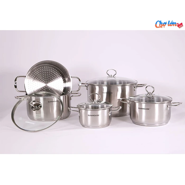 Bộ nồi inox 3 đáy SUNHOUSE SH895