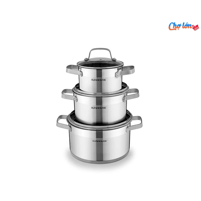 bộ nồi inox 5 đáy sunhouse mama SH780