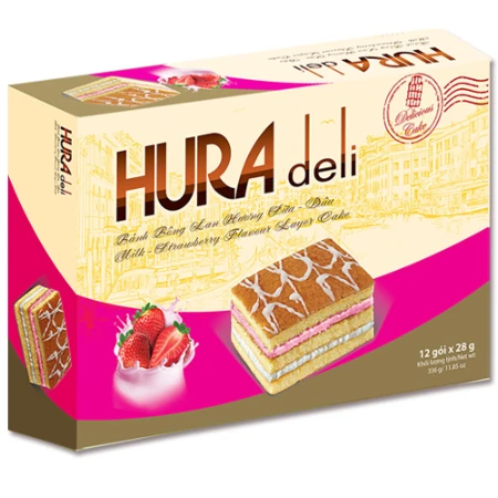 Hura Deli hương sữa-dâu 336g