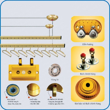 Giàn Phơi Thông Minh Hòa Phát GOLD-KG250