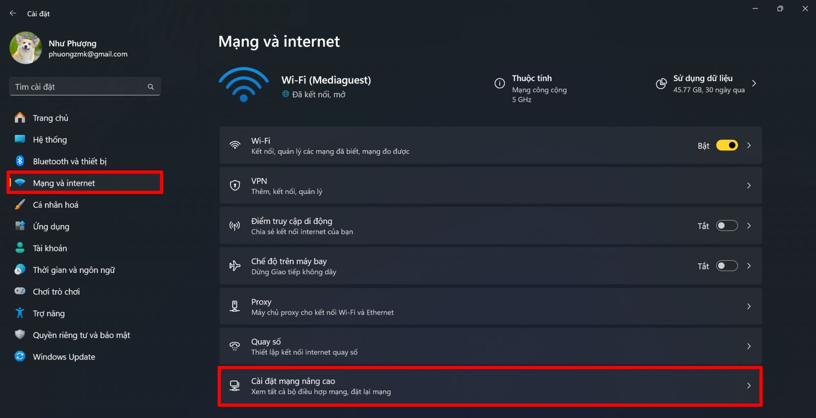 lỗi mạng wifi